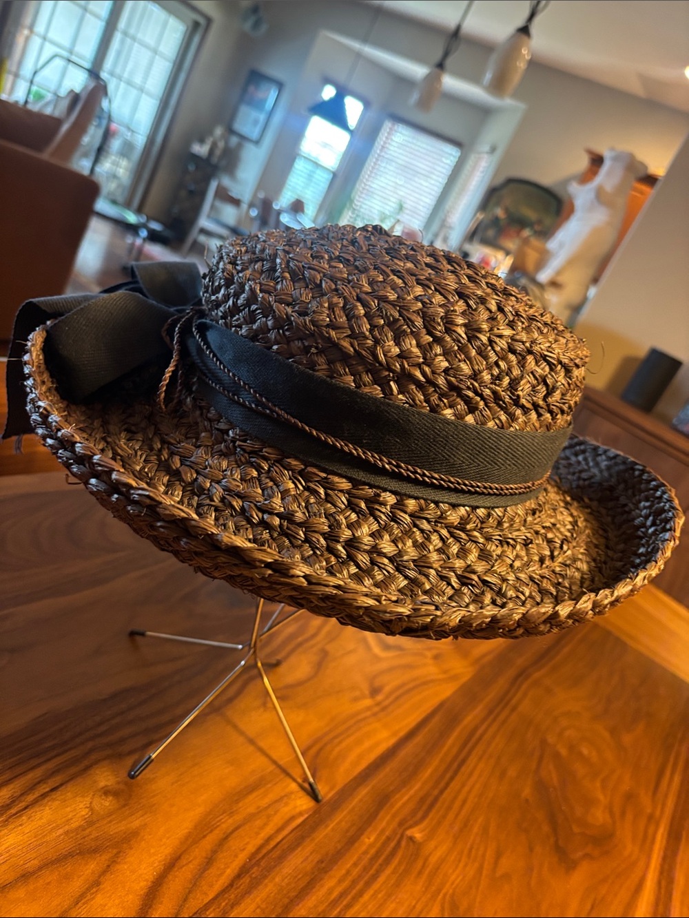 Helen Kaminski Handmade in Madagascar Woven Raffia Sun Hat - Natural Brown - Picture 4 of 8